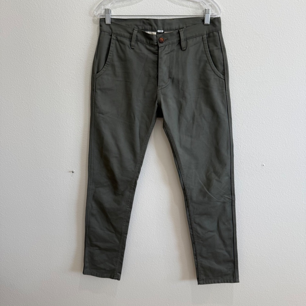 General Quarters Mens Service Chino Pants Olive Green Made in USA Size 30 Slim